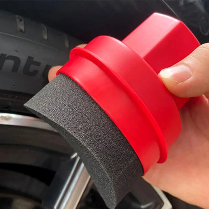 Curved Tire Waxing Sponge Brush With Cover For Car Cleaning - Smarsty