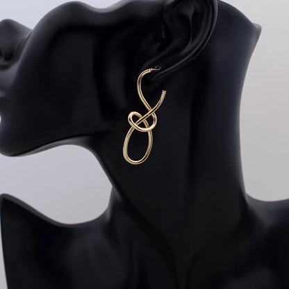 Vintage Irregular Metal Drop Earrings for Women Fashion Statement - Smarsty