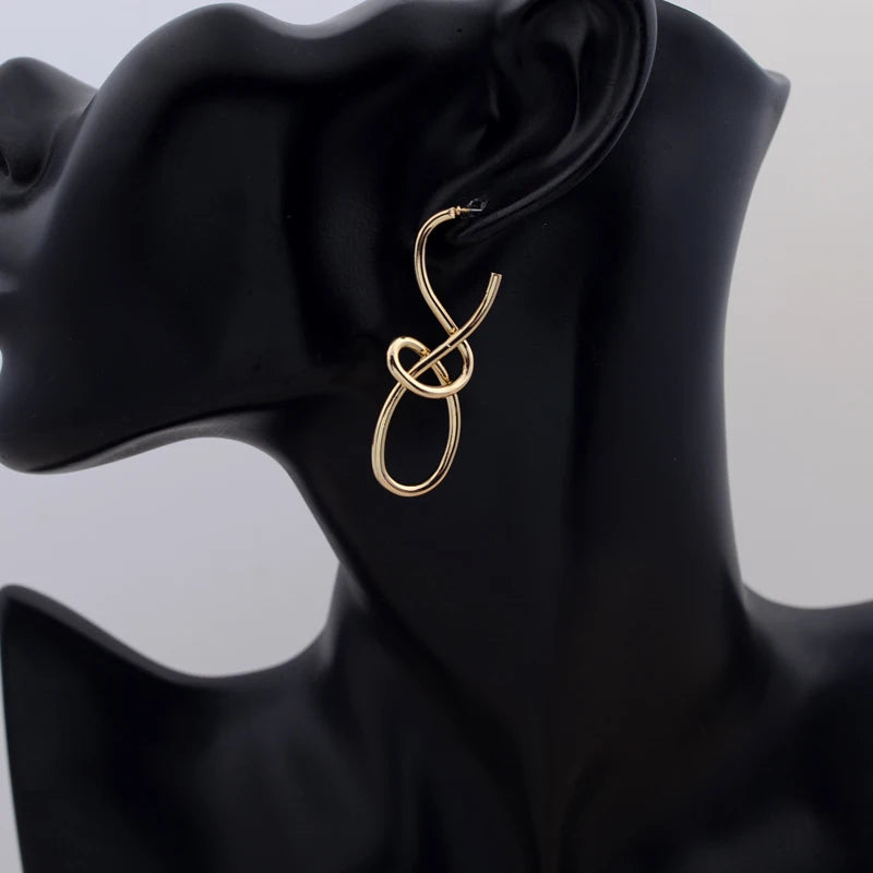 Vintage Irregular Metal Drop Earrings for Women Fashion Statement - Smarsty