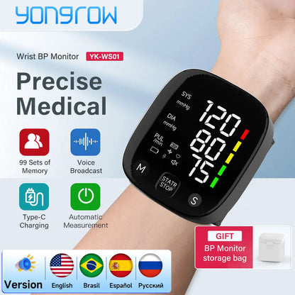 Yongrow Rechargeable Digital Wrist Blood Pressure Monitor - Smarsty