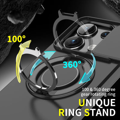 Shockproof Magnetic Case for Redmi Note 14 13 Pro 5G 4G Plus Slide Camera Lens Ring Stand Protect Cover by Smarsty