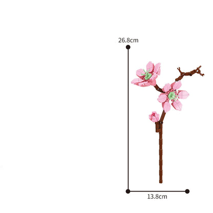 13 Styles Pretty Flower Building Blocks Rose Valentine's Lavender Peach Lily Of The Valley Tulip Bricks DIY Home Ornaments by Smarsty