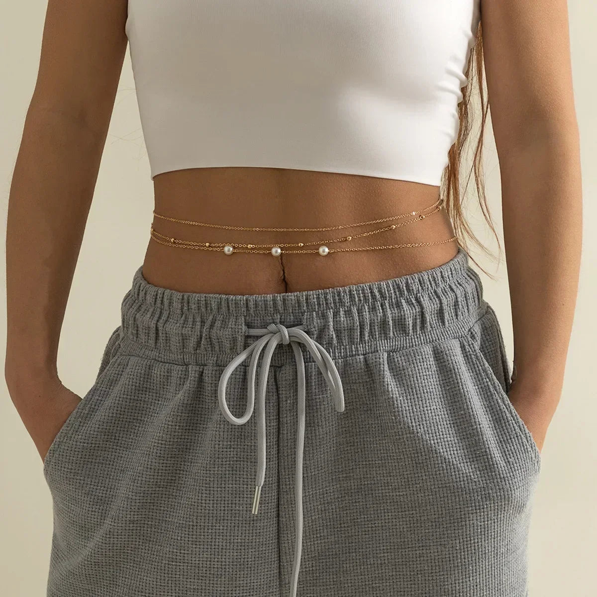 Versatile Peach Heart Body Chain for Summer Beach - Smarsty