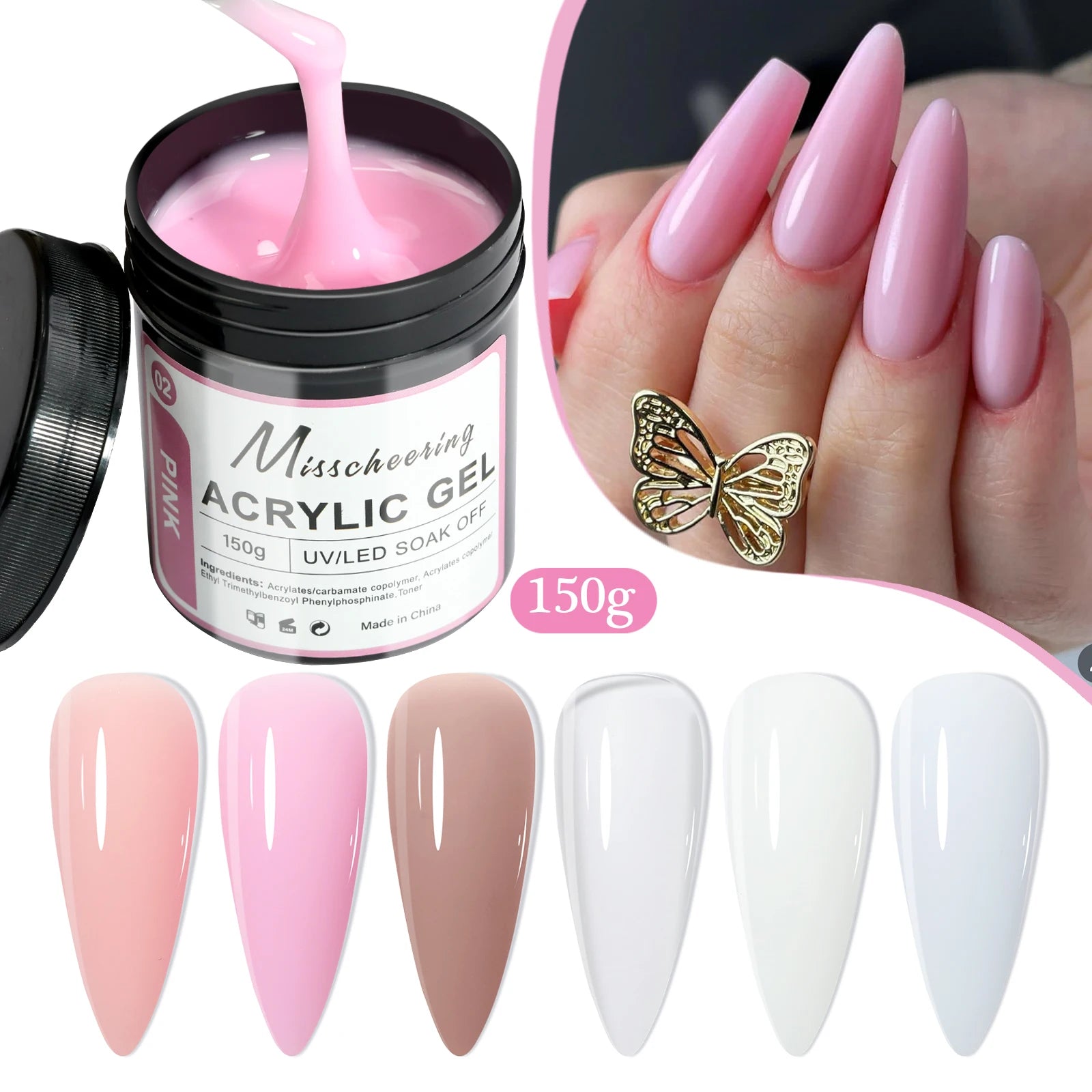 150g Large Capacity Nail Extension Gel for DIY Art - Smarsty