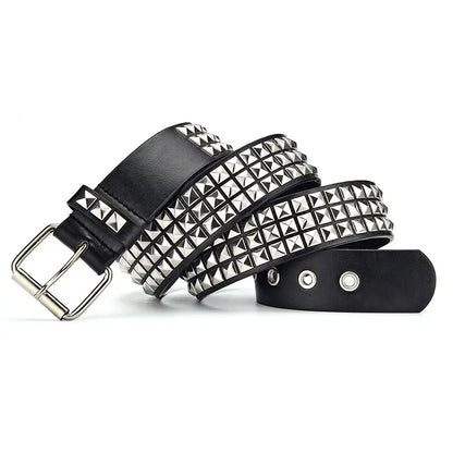 Unisex Punk Rock Studded Belt With Metal Detailing - Smarsty