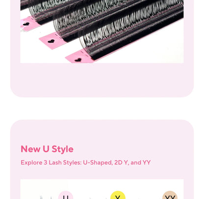 DIYDAY U Shaped YY Lashes Ultra Soft Natural Look - Smarsty