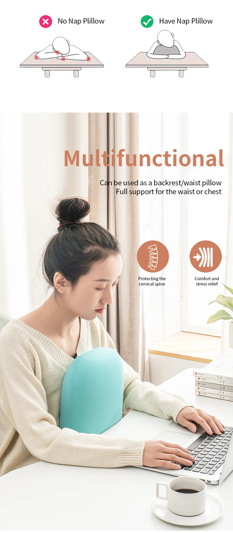 Multifunction Memory Foam Neck Pillow for Comfortable Travel - Smarsty
