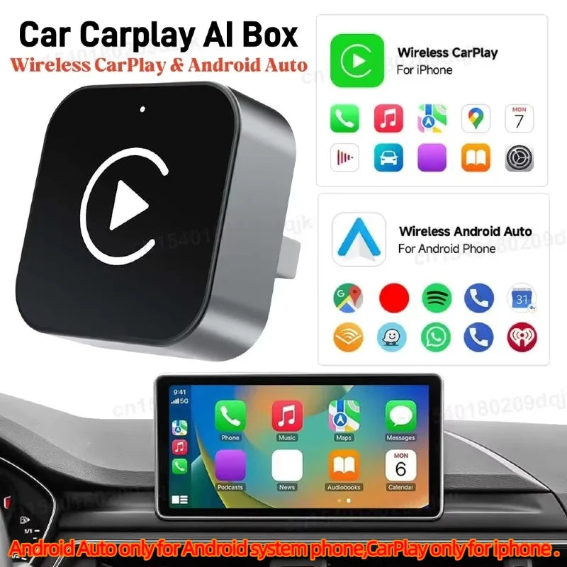 2 IN 1 Wireless Carplay Android Auto Adapter Wired to Wireless carplay Adapter for iPhone Wireless Control Plug & Play Carplay - Smarsty