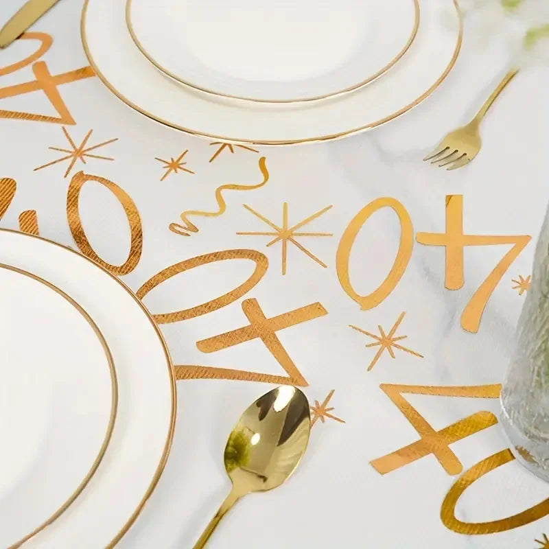 Gold Birthday Table Runner Decor for 20th 30th 60th Celebrations - Smarsty