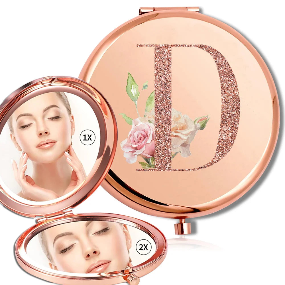 Rose Gold Double Sided Makeup Mirror Compact Design - Smarsty