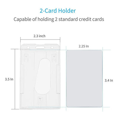 Transparent Cards Slots ID Tag Badge Holder with Badge Reel Cards Storage Organizer Employee Pass Work Card Case Sleeve - Smarsty