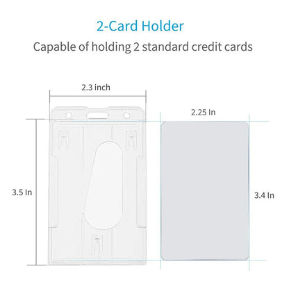Transparent Cards Slots ID Tag Badge Holder with Badge Reel Cards Storage Organizer Employee Pass Work Card Case Sleeve - Smarsty