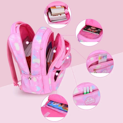 Pink Kids Backpack Waterproof Kawaii School Bag For Girls - Smarsty