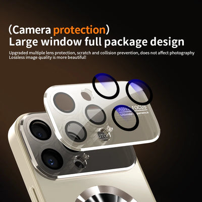 New Titanium Metallic Color Matte Case for iPhone 17 16 15 14 Plus 13 12 Pro Max Magnetic Case for Magsafe Lens Protection Case