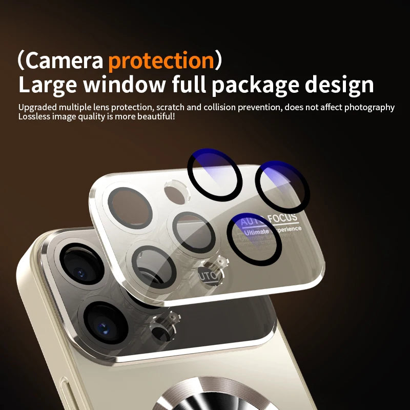 New Titanium Metallic Color Matte Case for iPhone 17 16 15 14 Plus 13 12 Pro Max Magnetic Case for Magsafe Lens Protection Case