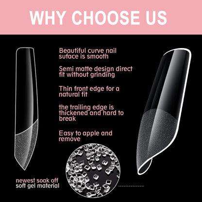 600Pcs Full Cover Press On Nail Tips for Stunning Extensions - Smarsty
