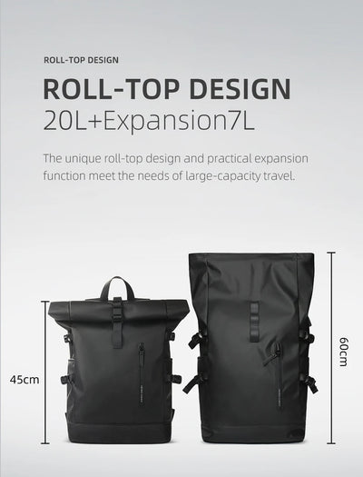 HK Expandable Travel Backpack Men Large Capacity Waterproof 15.6” Laptop Bag Hiking Rucksack Cycling Daypack Bag with USB Port - Smarsty