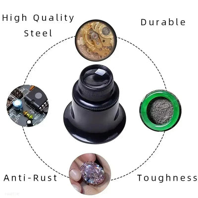 Watch Repair Tool Watch Repair 5 to 20 Times Magnifying Glass Goggles Goggles Watch Repairing Magnifying Glass Set 4PCS - Smarsty