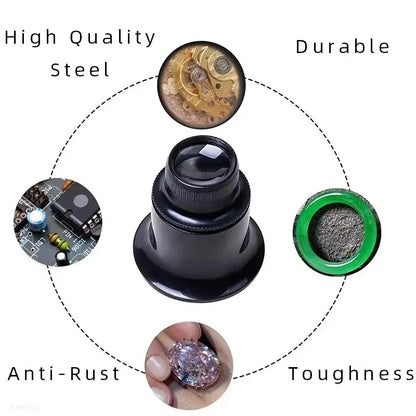 Watch Repair Tool Watch Repair 5 to 20 Times Magnifying Glass Goggles Goggles Watch Repairing Magnifying Glass Set 4PCS - Smarsty