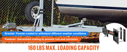 SucceBuy 160 lbs Spare Tire Carrier with Mounting Screws Bracket Lugs On Bolt Patterns Tire Mount Wheel Holder for Trailers RV