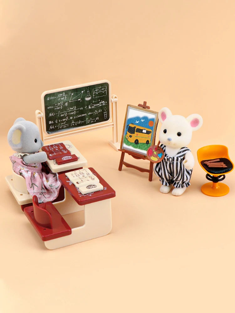1:12 Dollhouse Koala Miniature Simulation Classroom Scene Accessories Drawing Tool Miniature Furniture Girl Birthday Gift Toys