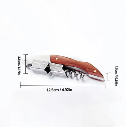 Stainless Steel Wine Corkscrew With Wood Handle - Smarsty