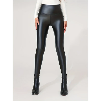 Autumn And Winter New Season Wearable Women's Tight Pants With High Waist And Sexy Faux Leather Texture Long Pants With Leggings - Smarsty