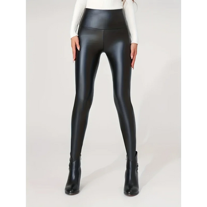 Autumn And Winter New Season Wearable Women's Tight Pants With High Waist And Sexy Faux Leather Texture Long Pants With Leggings - Smarsty