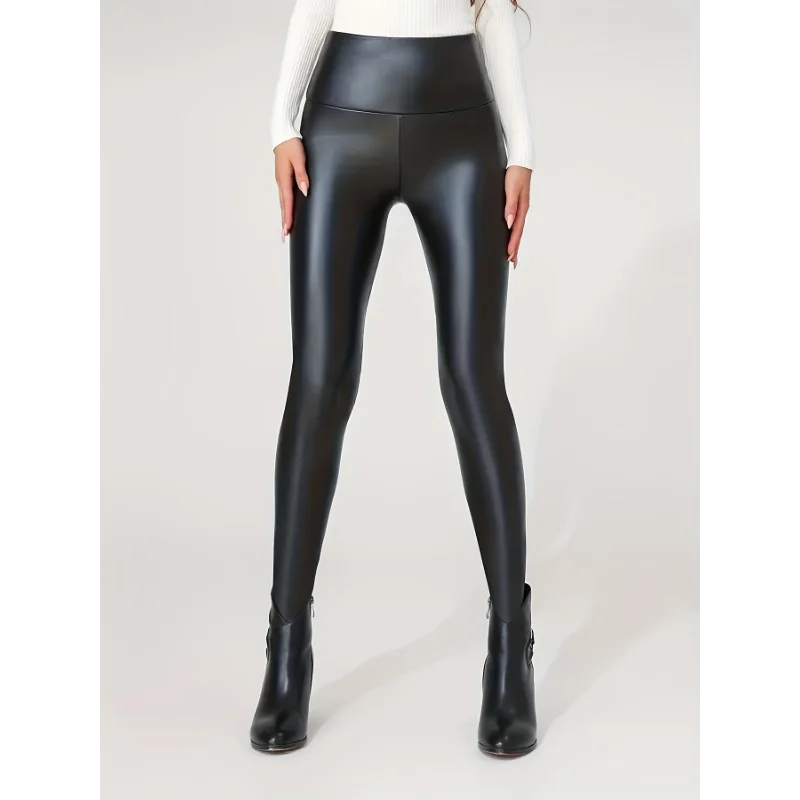 Autumn And Winter New Season Wearable Women's Tight Pants With High Waist And Sexy Faux Leather Texture Long Pants With Leggings - Smarsty