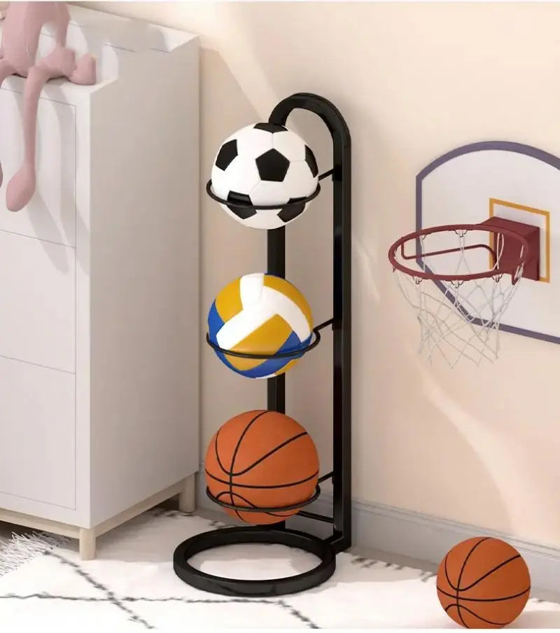2/3/4/5Layers Basketball Storage Rack Indoor Children Balls Placed Rack Football Volleyball Basketball Holder Balls Metal Stand by Smarsty
