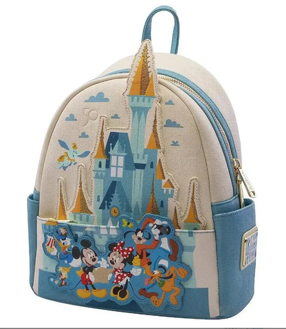 Beauty and the Beast Cartoon Backpack PU Leather Bag - Smarsty