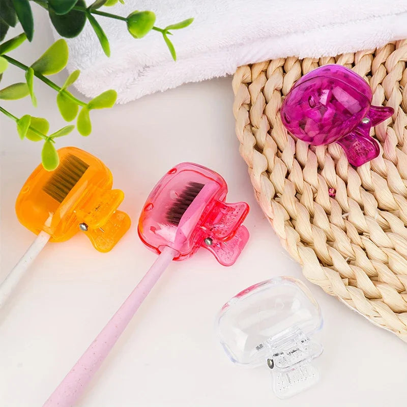 1PCS Travel Toothbrush Head Covers Toothbrush Protector Cap Brush Pod Case Protective Portable Plastic Clip For Household Travel - Smarsty
