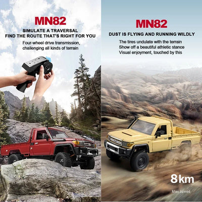 MN82 4WD RC Off-road Vehicle 1/12 LC79 Pickup Climbing Car with LED Lights Full Size Simulation RC Climbing Car Boy Toy Car - Smarsty