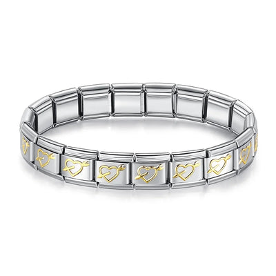 Womens Stainless Steel Charm Bracelet Elastic Fashion Bangle - Smarsty