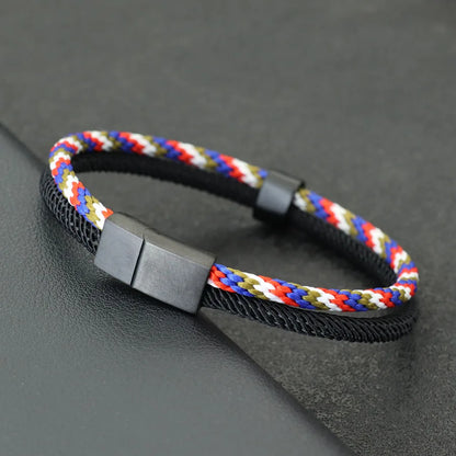 Stylish Paracord Bracelet for Men with Stainless Steel Buckle - Smarsty
