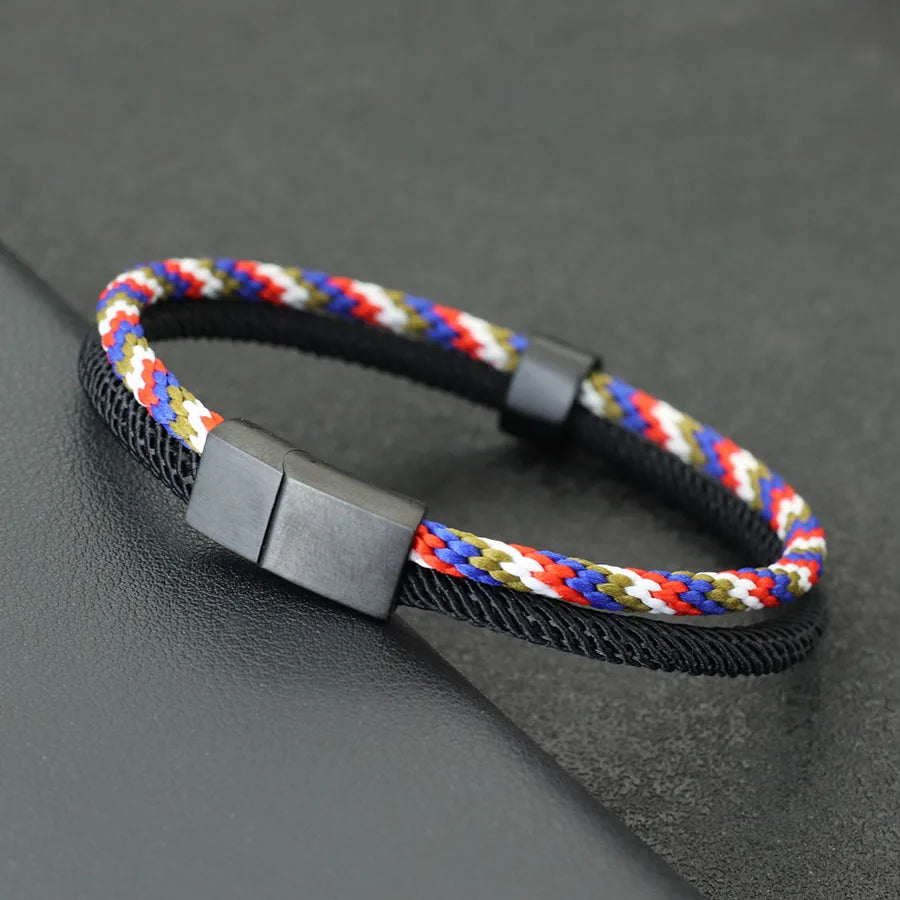 Stylish Paracord Bracelet for Men with Stainless Steel Buckle - Smarsty