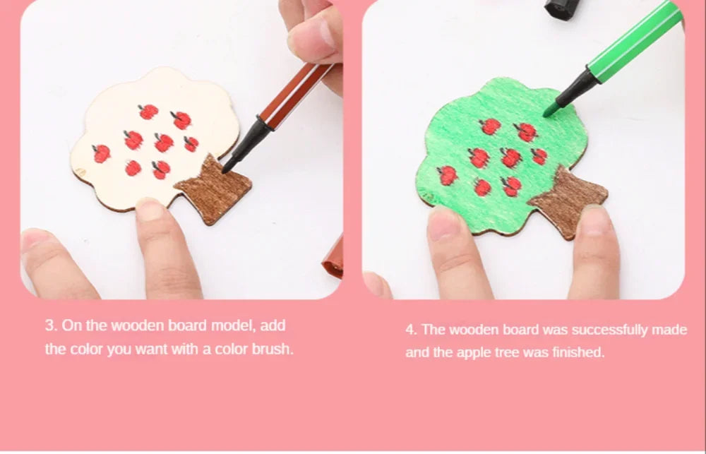 Kids Drawing Toys Montessori DIY Painting Stencils Template Wooden Craft Puzzle Educational Toys for Boys Girls Birthday Gift by Smarsty