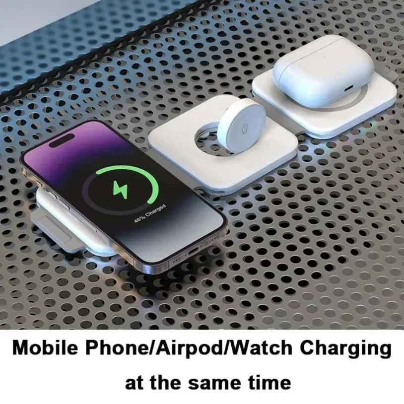 3 In 1 Wireless Charging Pad Foldable Desktop Charger - Smarsty