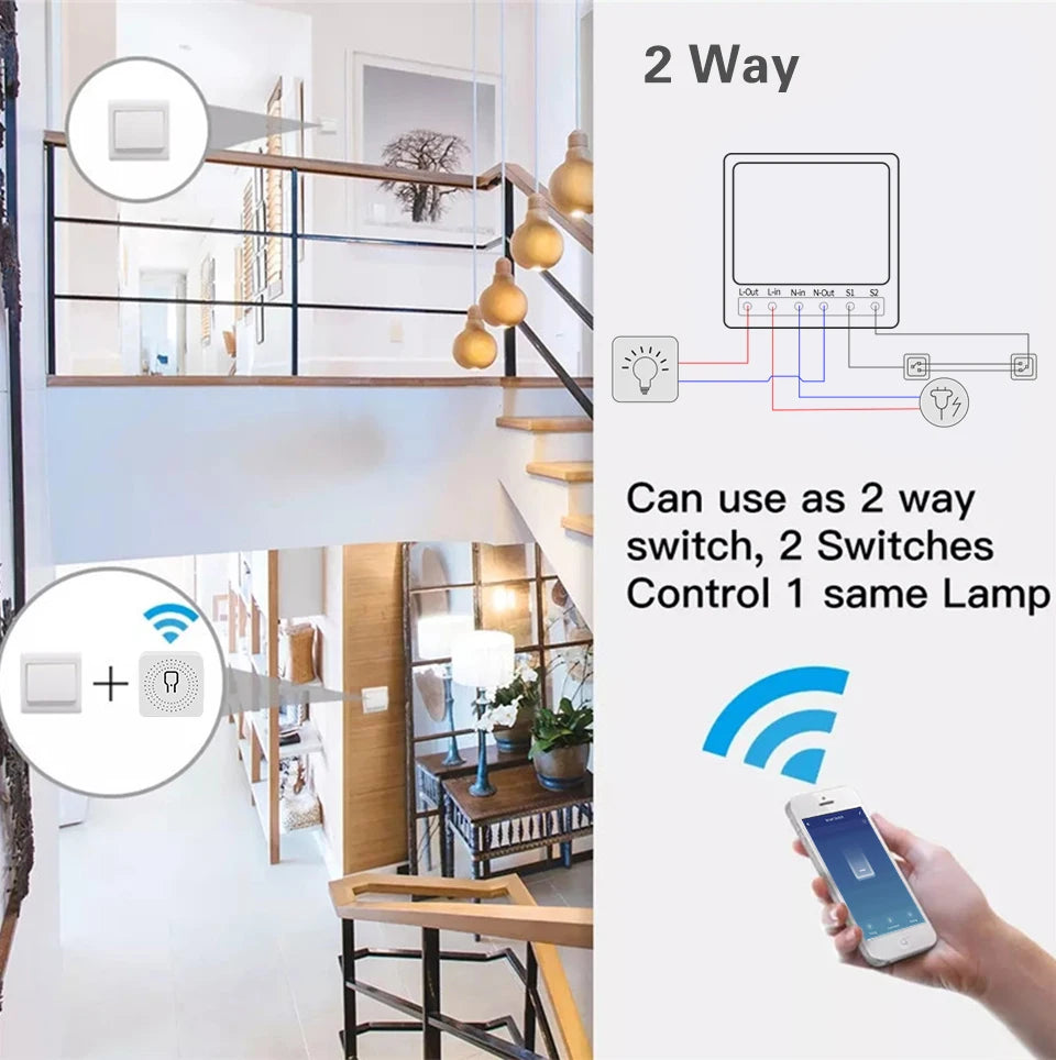 Tuya WiFi Mini Smart Switch Module for Voice Control - Smarsty