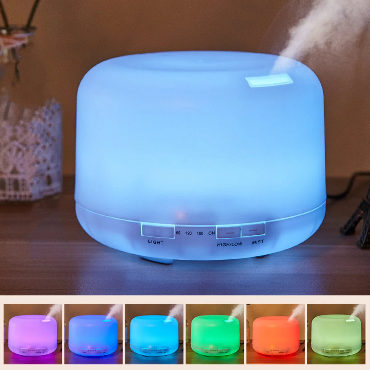 500ML USB Essential Oil Diffuser with Colorful Night Lights - Smarsty