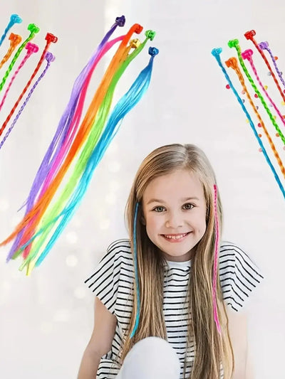 Colorful Hair Extensions Set for Kids with Bobby Pins - Smarsty
