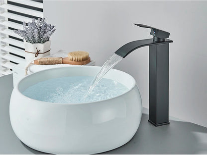 Brushed Gold Waterfall Bathroom Sink Faucet Mixer - Smarsty