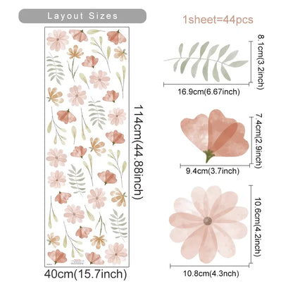 Boho Flowers Wall Stickers for Kids Room Décor - Smarsty