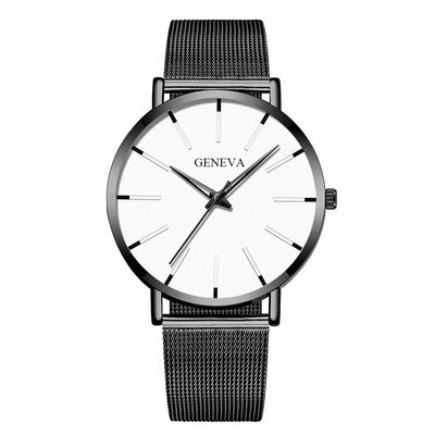Ultra Thin Men's Quartz Watch with Steel Mesh Band - Smarsty