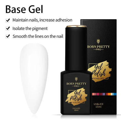 Born Pretty Milky Pink Rubber Base Gel Polish 15ml Self Leveling Formula - Smarsty