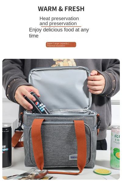 Double Layer Leakproof Lunch Bag Large Capacity Insulation - Smarsty