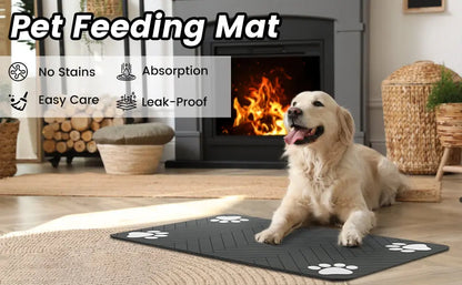 Absorbent Pet Feeding Mat with Waterproof Backing - Smarsty