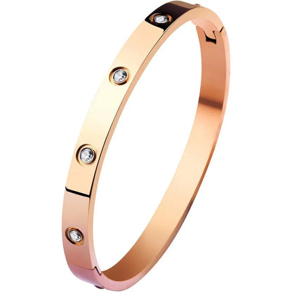 Luxury Stainless Steel Bangle for Women with Crystal - Smarsty