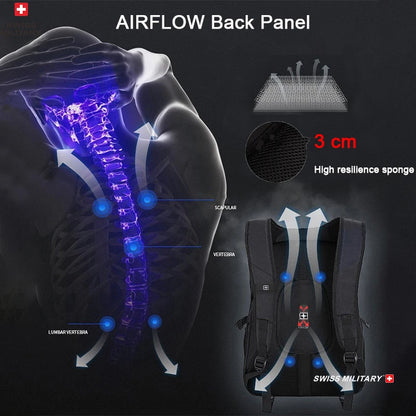 SWISS MILITARY Fashion Travel Multifunction Large Capacity Male Bag Usb Charging Waterproof 23 inch Laptop Backpack Men Mochila - Smarsty