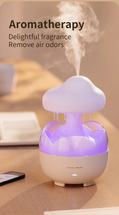Mushroom Rain Humidifier and Aroma Diffuser with Colorful Night Lights - Smarsty